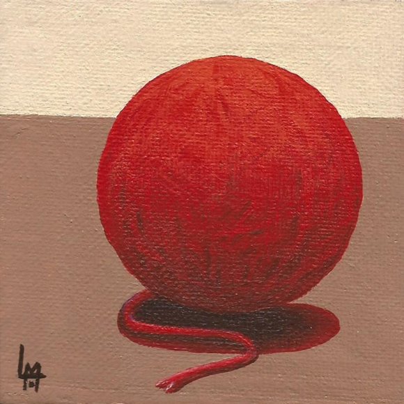 Acrylic Painting - Red Yarn - Picture 1 of 5